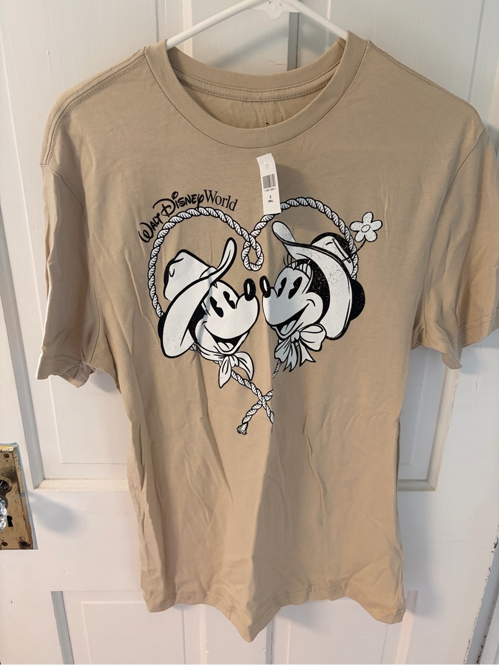 Disney Beige Mickey & Minnie Short Sleeve Tee